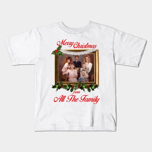 Ventriloquist Dummy Merry Christmas From All The Family Kids T-Shirt by Bevatron